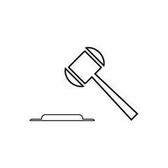 Hammer of a judge icon vector