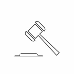 Hammer of a judge icon vector