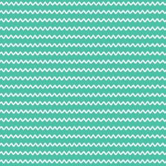 Seamless repeating pattern with hand drawn wavy lines on emerald background for surface design and other design projects