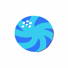 Cartoon candy is isolated on white background. Hand-drawn cute dessert. Color festive sweet, chocolate, lollipop. Trick or treat sign. Wrapped caramel. A round bonbon. Vector kawaii food illustration