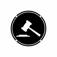 Hammer of a judge icon vector