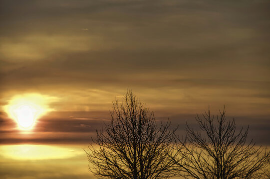 Scenic Sunrise In Independence, Missouri, The USA