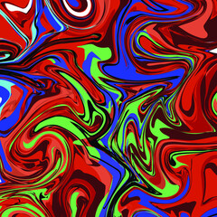 Fluid abstract flow colorful waves background. Ink splash. Vector illustration.