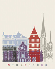 Fototapeta premium Strasbourg skyline poster