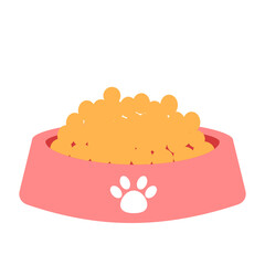 illustration of pet food bowl. cat and dog food container. pet stuff and supply