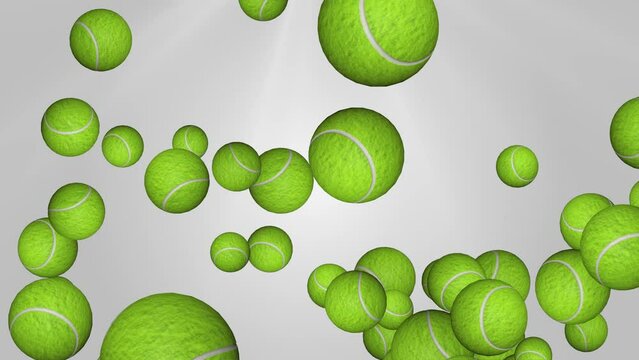Tennis ball rolling loop 3d on black background, Alpha 4k video. Sport activity for wellbeing professional lifestyle. Healthy outdoor sport play. Sport fun win. recreation activity holiday, fitness