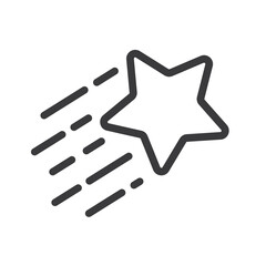 One rating star  with many lines, vector, icon.