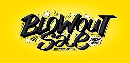 Blowout sale vector web banner mockup