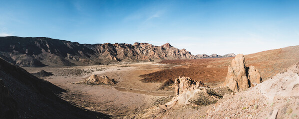 Vulkanische Felsformation am Llano de Ucanca im Nationalpark El Teide, Teneriffa, Kanarische...