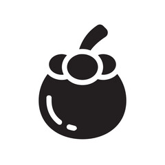 Mangosteen , Fruits solid icon.