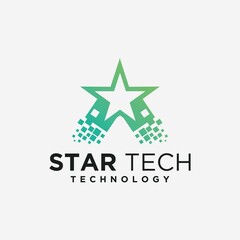 Tech star logo design creative minimalist design template graphics for business identity 