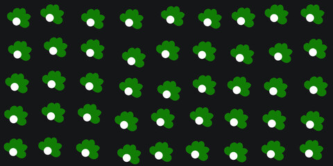 black background and green flowers