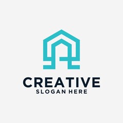 House logo design in vector for construction trendy minimalist home professional logo design