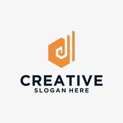Letter d creative minimalist design template graphic alphabet symbol for business identity