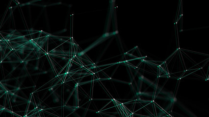 Naklejka na ściany i meble Network connection structure. Technology connect big data. Science background. Business futuristic backdrop. 3D rendering.