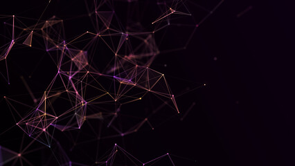 Network connection structure. Technology connect big data. Science background. Business futuristic backdrop. 3D rendering.