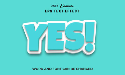 Yes Editable 3d text Effect Style,