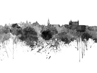 Toledo skyline in black watercolor - obrazy, fototapety, plakaty