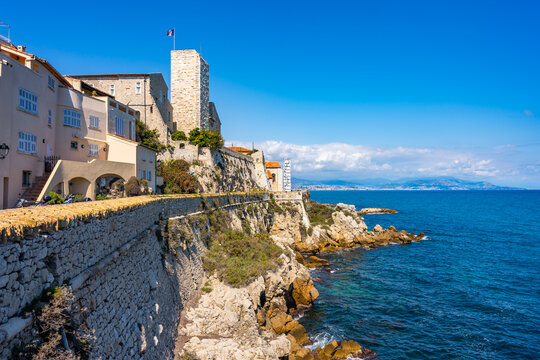 Historic center of Antibes, French Riviera, Provence, France.