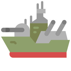 battleship flat icon