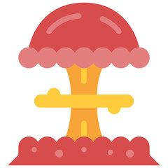 nuclear explosion flat icon
