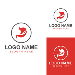 stomach health and stomach care logo design icon vector template