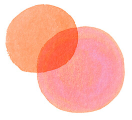 peach pink watercolor background with two circle shapes, vectorized for your design 