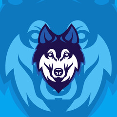 inspiration head wolf logo esport