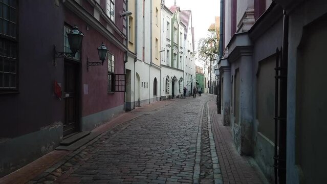 Typical street scene in the Latvian Capital, Riga
