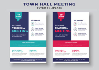Town Hall Meeting Flyer Templates, City Hall Flyer and Poster