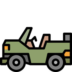 military jeep filled outline icon