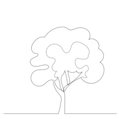 tree drawing by one continuous line