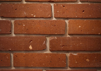 Obraz premium Bright red bricks wall flat background texture pattern