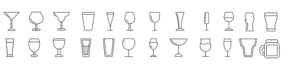 Wineglass icon vector set. alcohol drink illustration sign collection. goblet symbol. Bar logo.