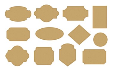 Set of vintage labels with scuffs