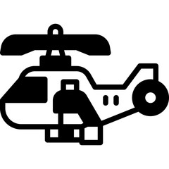 helicopter solid line icon