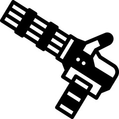 machine gun solid line icon