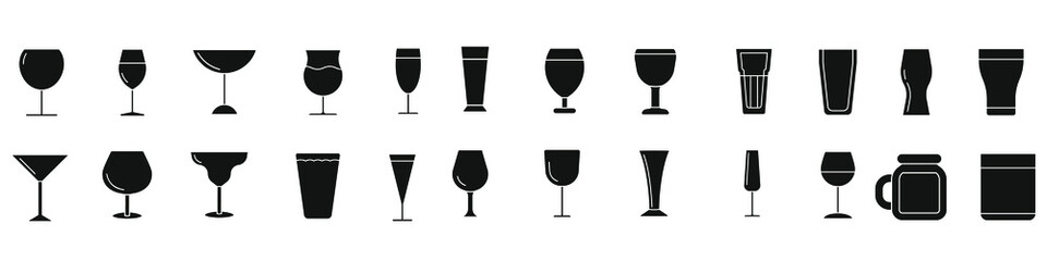 Wineglass icon vector set. alcohol drink illustration sign collection. goblet symbol. Bar logo.