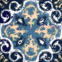 Abstract beautiful mandala tile illustration