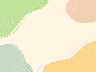 Minimal background in boho style with copy space for design. Hand drawn - Modern colorful and minimal pastel style.