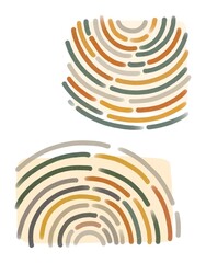Hand Drawing Abstract Composition with Circle Shapes. Earthen pastel shades with Transparent effect and Textures. Use for poster, card, home decor, design, print, textile, fabric, shop, backdrop