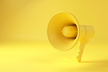 Fototapeta na wymiar Realistic 3d megaphone, loudspeaker with lightning. 3d render