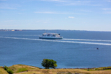 Passenger ferry for sailing along the route between port Helsingor in Denmark and Helsingborg in...