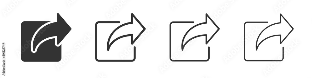 Poster Share icons collection in two different styles and different stroke. Vector illustration EPS10