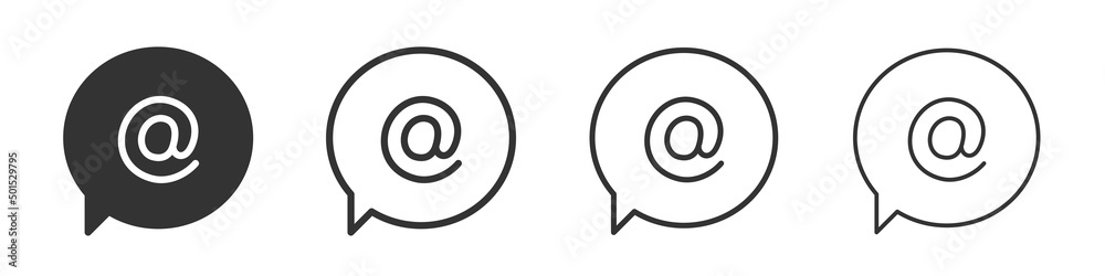 Fototapete message email icons collection in two different styles and different stroke. vector illustration eps