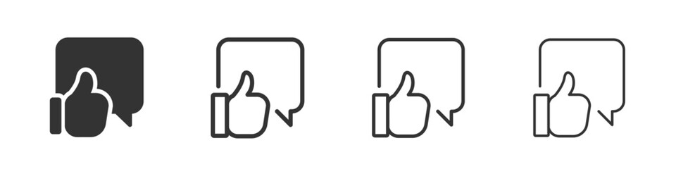 Obraz premium Thumb up speech bubble icons collection in two different styles and different stroke. Vector illustration EPS10