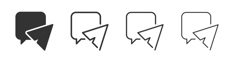 Chat icons collection in two different styles and different stroke. Vector illustration EPS10