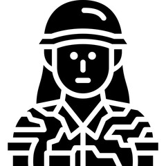 female soldier solid icon