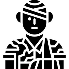 wounded soldier solid icon