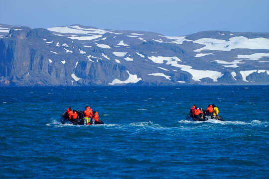Two boat on the Antarctica ocean 
